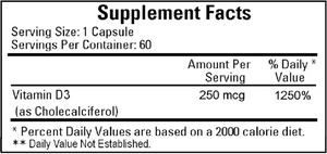 Vitamin D3 10,000IU 60 caps