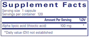 Alpha Lipoic Acid  100mg120 vcaps