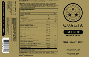 2oz Qualia Nootropic Energy Shot 6-pack