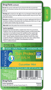 SPF 30+ Lip Balm - Cucumber Mint 0.15
