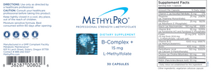 B-Complex + 15 mg L-Methylfolate 30 caps
