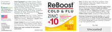 Load image into Gallery viewer, ReBoost Zinc +10 Cold &amp; Flu 60 tabs