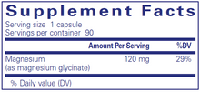 Load image into Gallery viewer, Magnesium (glycinate) 120 mg 90 vcaps