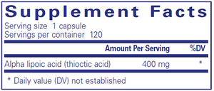 Alpha Lipoic Acid 400 mg 120 vcaps