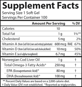 Super Cod Liver Oil 1000 mg 100 gels