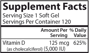 Vitamin D3 125 mcg 120 softgels