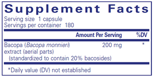 Bacopa Monnieri 200 mg 180 vcaps