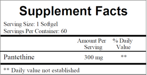 Pantethine 300 mg 60 softgels