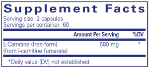 L -Carnitine Fumarate 340 mg 120 vcaps