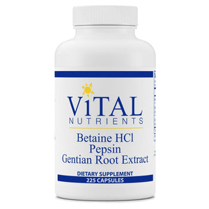 Betaine HCL w/Pepsin & Gentian 225 caps