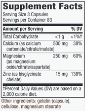 Load image into Gallery viewer, Calcium, Magnesium &amp; Zinc 250 caps