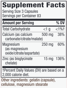 Calcium, Magnesium & Zinc 250 caps