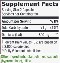 Load image into Gallery viewer, Damiana Leaves 400 mg 100 caps