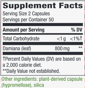 Damiana Leaves 400 mg 100 caps