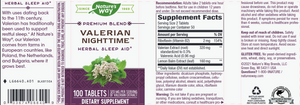 Valerian Nighttime Sleep Aid 100 tabs