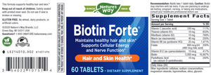 Biotin Forte 5 mg without Zinc 60 tabs