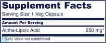 Load image into Gallery viewer, Alpha-Lipoic Acid 250 mg 90 vcaps
