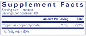 Copper (glycinate) 2 mg 60 vcaps
