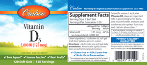 Vitamin D3 125 mcg 120 softgels