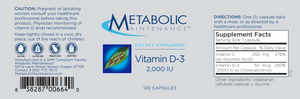 Vitamin D-3 2000 IU 120 caps