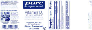 Vitamin D3 400 IU 120 vcaps