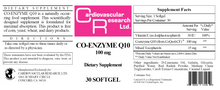 Load image into Gallery viewer, Co-Enzyme Q10 100 mg 30 softgels