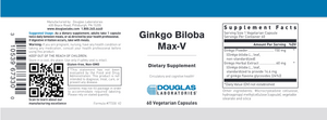 Ginkgo Biloba Max-V 60 vegcaps