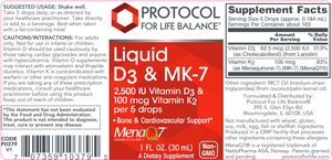 Liquid Vit D3 & MK-7 1 fl oz