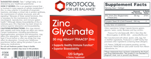 Load image into Gallery viewer, Zinc Glycinate 120 gels