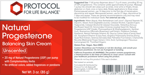 Natural Progesterone Cream Unscented w/ Pump