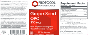 Grape Seed OPC 250 mg 90 vegcaps
