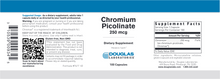 Load image into Gallery viewer, Chromium Picolinate 250 mcg 100 caps