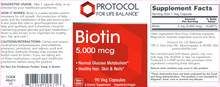 Load image into Gallery viewer, Biotin 5000 mcg 90 vegcaps