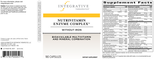 NutriVitamin Enzyme Comp w/o Iron 180cap