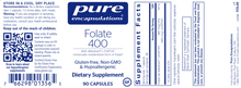 Load image into Gallery viewer, Folate 400 mcg 90 vcaps
