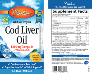 Cod Liver Oil Lemon 8.4 fl oz