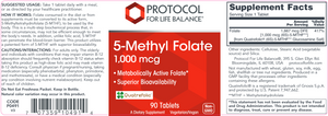 5-Methyl Folate 1000 mcg 90 tabs