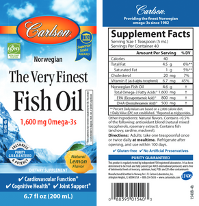 Finest Fish Oil Omega 3 200 ml