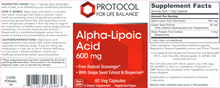 Load image into Gallery viewer, Alpha-Lipoic Acid 600 mg 60 vcaps