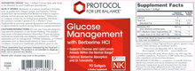 Load image into Gallery viewer, Glucose Management w/Ber HCl 90 softgels