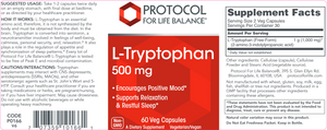 L-Tryptophan 500 mg 60 vegcaps
