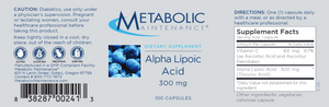 Alpha Lipoic Acid 300mg 90 caps