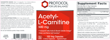 Load image into Gallery viewer, Acetyl-L-Carnitine 500 mg 100 caps