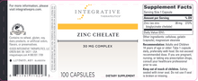 Load image into Gallery viewer, Zinc Chelate 30 mg 100 caps