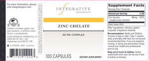 Zinc Chelate 30 mg 100 caps