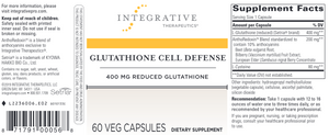 Glutathione Cell Defense 60 vegcaps