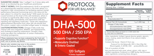 DHA-500 (500 DHA/250 EPA) 120 softgels