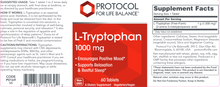 Load image into Gallery viewer, Tryptophan 1000 mg 60 tabs