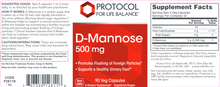 Load image into Gallery viewer, D-Mannose 500 mg 90 vegcaps