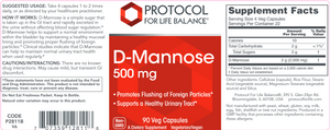 D-Mannose 500 mg 90 vegcaps